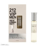عطر جیبی مردانه صندل مدل 212vip با رایحه تند و خنک حجم 25 میلی‌لیتر