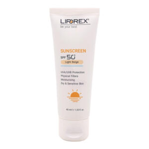 کرم ضد آفتاب رنگی لیپورکس SPF 50 مدل L-D Moisturizing مناسب پوستهای خشک و حساس حجم 40 میلیلیتر