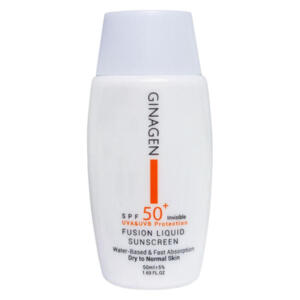 کرم ضد آفتاب بدون رنگ ژیناژن SPF 50 مدل 00 مناسب پوست‌های خشک  و معمولی حجم 50 میلی‌لیتر
