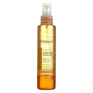 اسپری ضدآفتاب بدون رنگ ویتالیر SPF50 مدل Vitamine C ‌مناسب برای انواع پوست، حجم 150 میلی‌لیتر