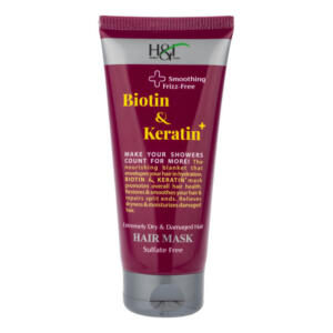 ماسک نرم کننده مو هرباتک مدل Biotin & Keratin مناسب برای موهای آسیب دیده و خشک حجم 200 میلی لیتر