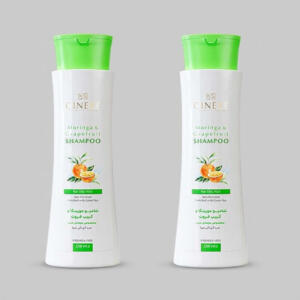شامپو مو سینره مدل مورینگا و گریپ فروت تقویت‌کننده، مخصوص موهای چرب، حاوی عصاره مورینگا، گریپ فروت و چای سبز، ضدآلودگی هوا، حجم 250 میلی‌لیتر، مجموعه 2 عددی