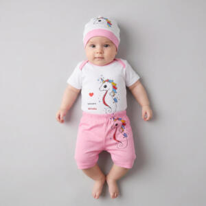 ست 3 تکه لباس نوزادی سرینیکو مدل Unicorn کد B03