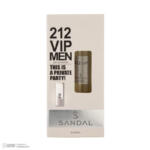 عطر جیبی مردانه صندل مدل 212vip با رایحه تند و خنک حجم 25 میلی‌لیتر