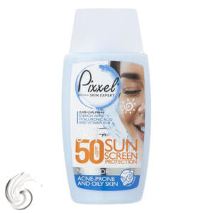 کرم ضدآفتاب بی‌رنگ پیکسل SPF50 مدل Oily Acne-Prone Skin، مناسب پوست‌های چرب، حجم 50 میلی‌لیتر