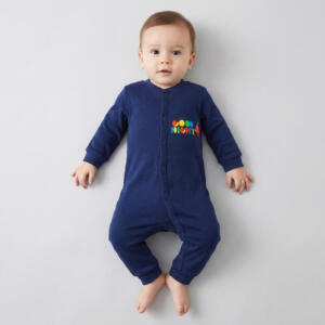 سرهمی نوزاد پسرانه لوپیلو آستین بلند با دکمه مدل A0