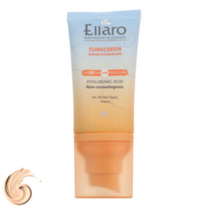 سرم  ضد آفتاب رنگی tinted صورت الارو SPF 50 مدل Hyaluronic acid ‌محافظ در برابر اشعه UVA و UVB مناسب برای انواع پوست حجم 40 میلی‌لیتر