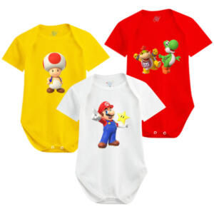 بادی آستین کوتاه نوزادی نیل کوک مدل Mario R&Y مجموعه 3 عددی