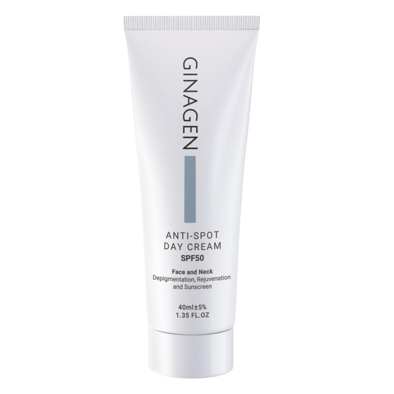 کرم ضد آفتاب بدون رنگ ژیناژن SPF 50 مدل Anti Spot  ‌مناسب انواع پوست حجم 40 میلی‌لیتر