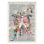 دفتر شطرنجی 100 برگ کارنیکا طرح روزنامه وینتج قفسه سینه Vintage Newspaper Chest Anatomy کد 24749