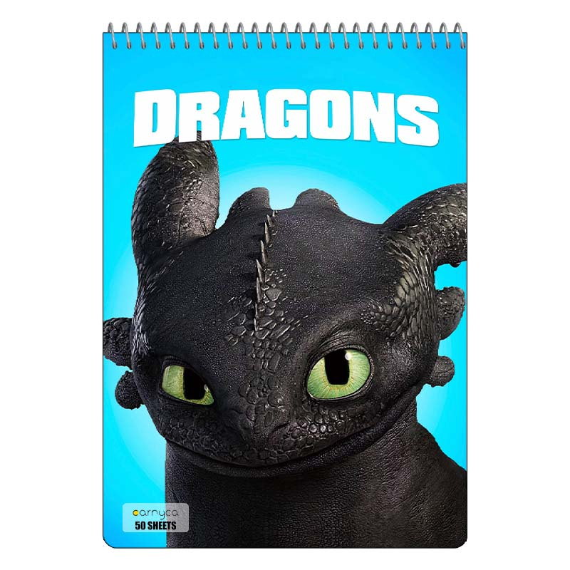 دفتر نقاشی 50 برگ سیمی کارنیکا طرح چگونه اژدهای خود را تربیت کنیم How to Train Your Dragon کد 40214